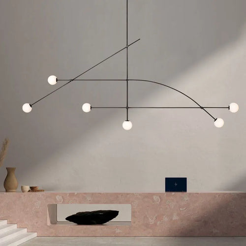 Black Luminaire Pendant Chandelier — Multi-Light Restaurant & Bedroom Fixture