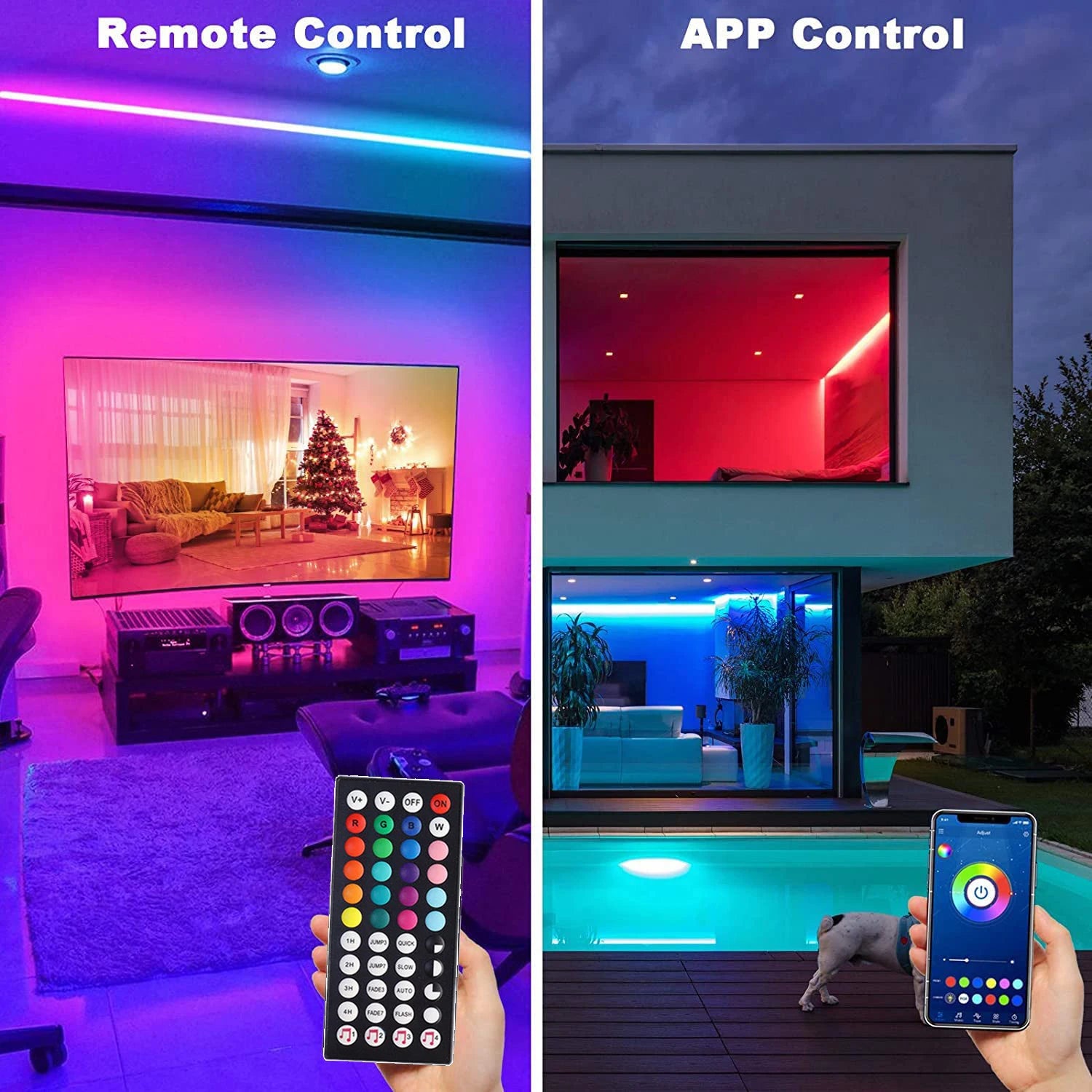 RGB LED Strip Lights — Music Sync App & Remote Controlled Ambient Strip