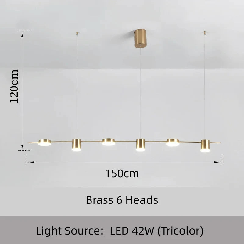 Modern Multi-Head LED Chandelier — Dimmable Smart Ceiling Fixture for Dining & Office