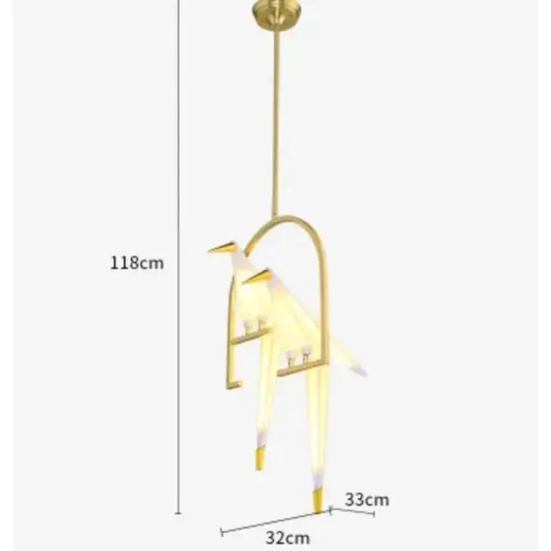 Origami Paper Bird Chandelier — Designer Bird Lamp Collection