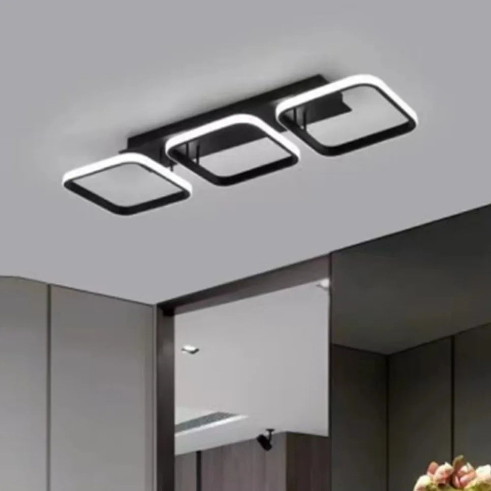 Nordic Tri-Color LED Ceiling Light — Square & Round Corridor Fixture