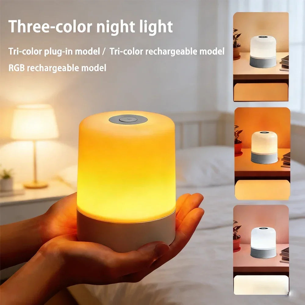 Touchscreen RGB Desk Lamp — Dimmable Rechargeable Bedside Light