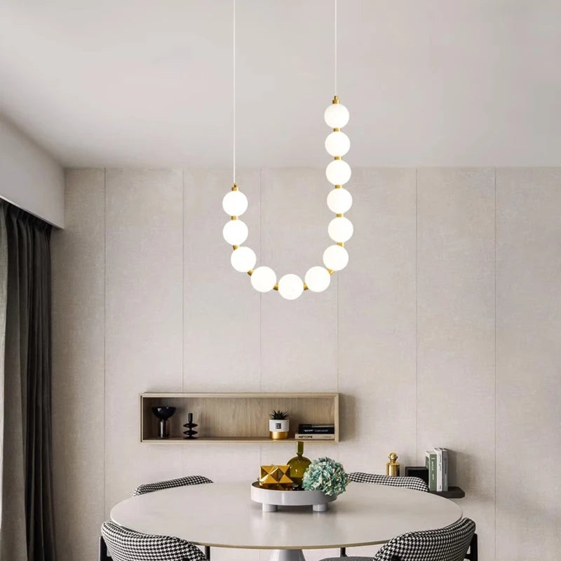 Crystal Ball Cluster Chandelier — Adjustable Villa & Restaurant Pendant Light