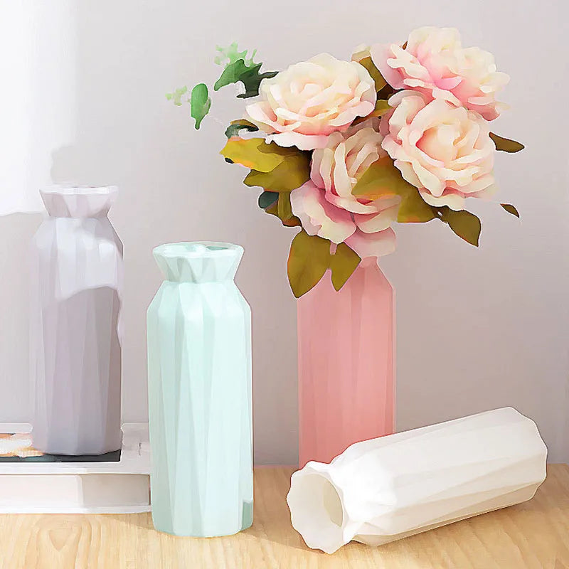 Ceramic-Look Dried Flower Vase — Wedding & Courtyard Ornament