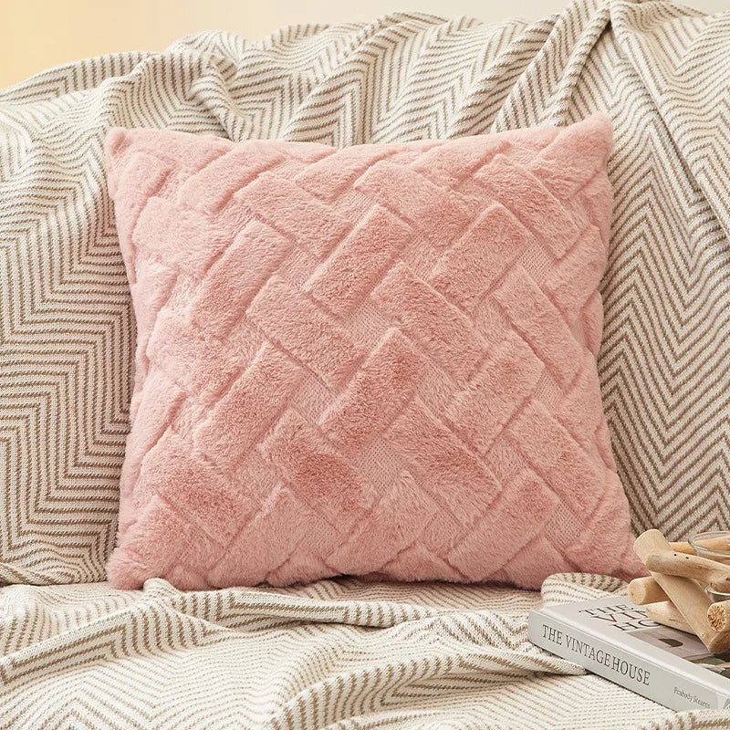 Plush Knit Throw Pillow Cover — Soft Square & Lumbar Cushion Cover