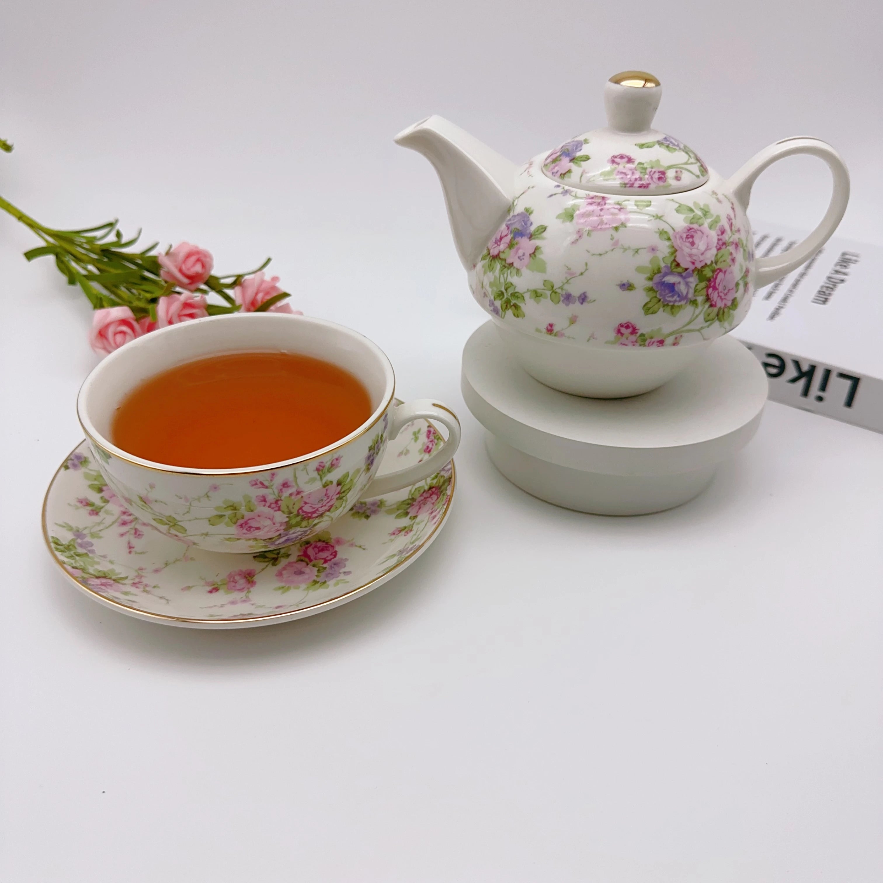 Rose Bone China Teapot Set — European Afternoon Tea Service