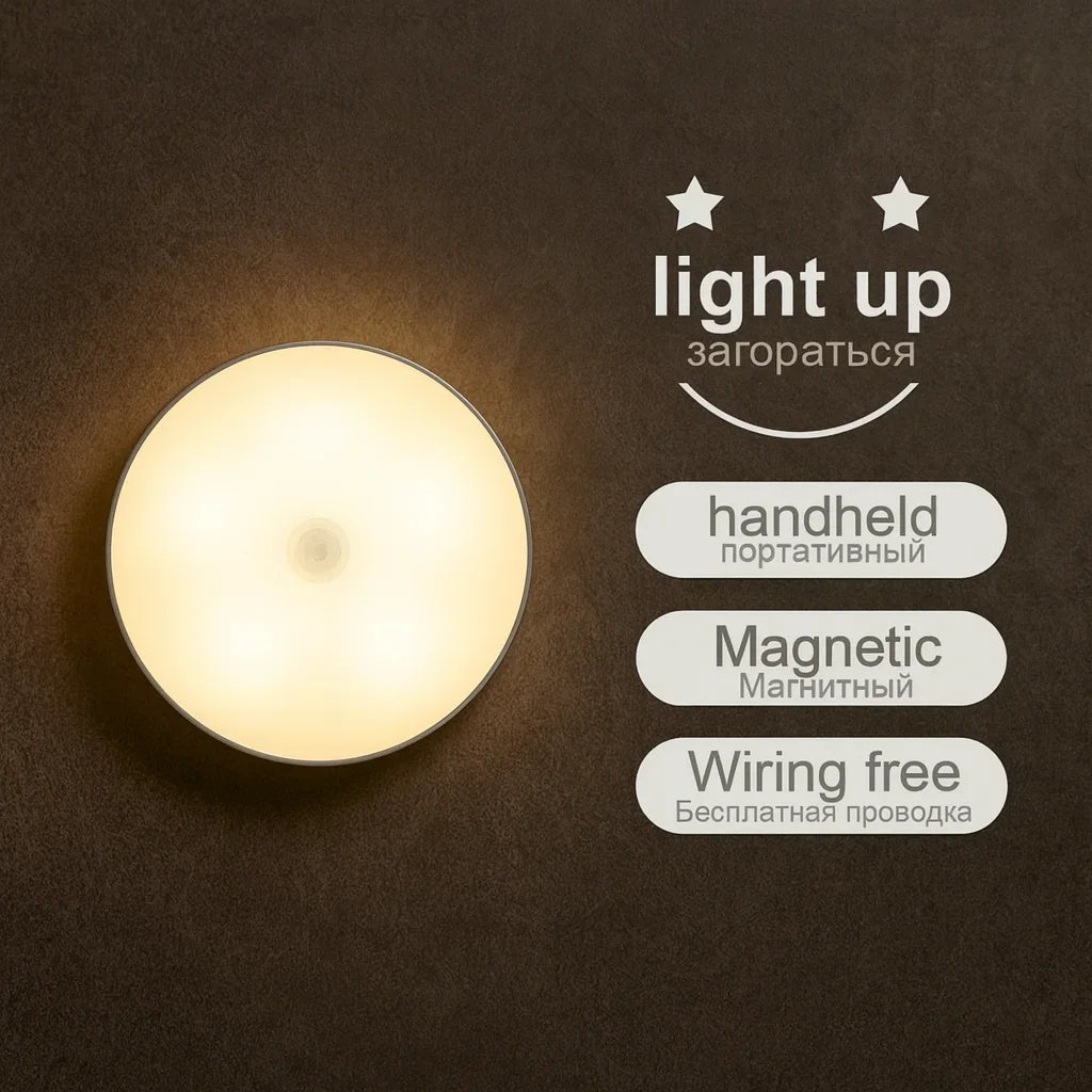 Smart Human Body Sensor Night Light — Magnetic Wireless Motion Lamp