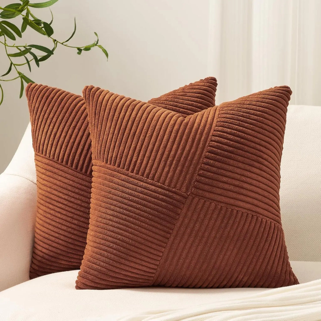 Corduroy Boho Windmill Pillow Cover — Textured Ribbed Cushion Cover