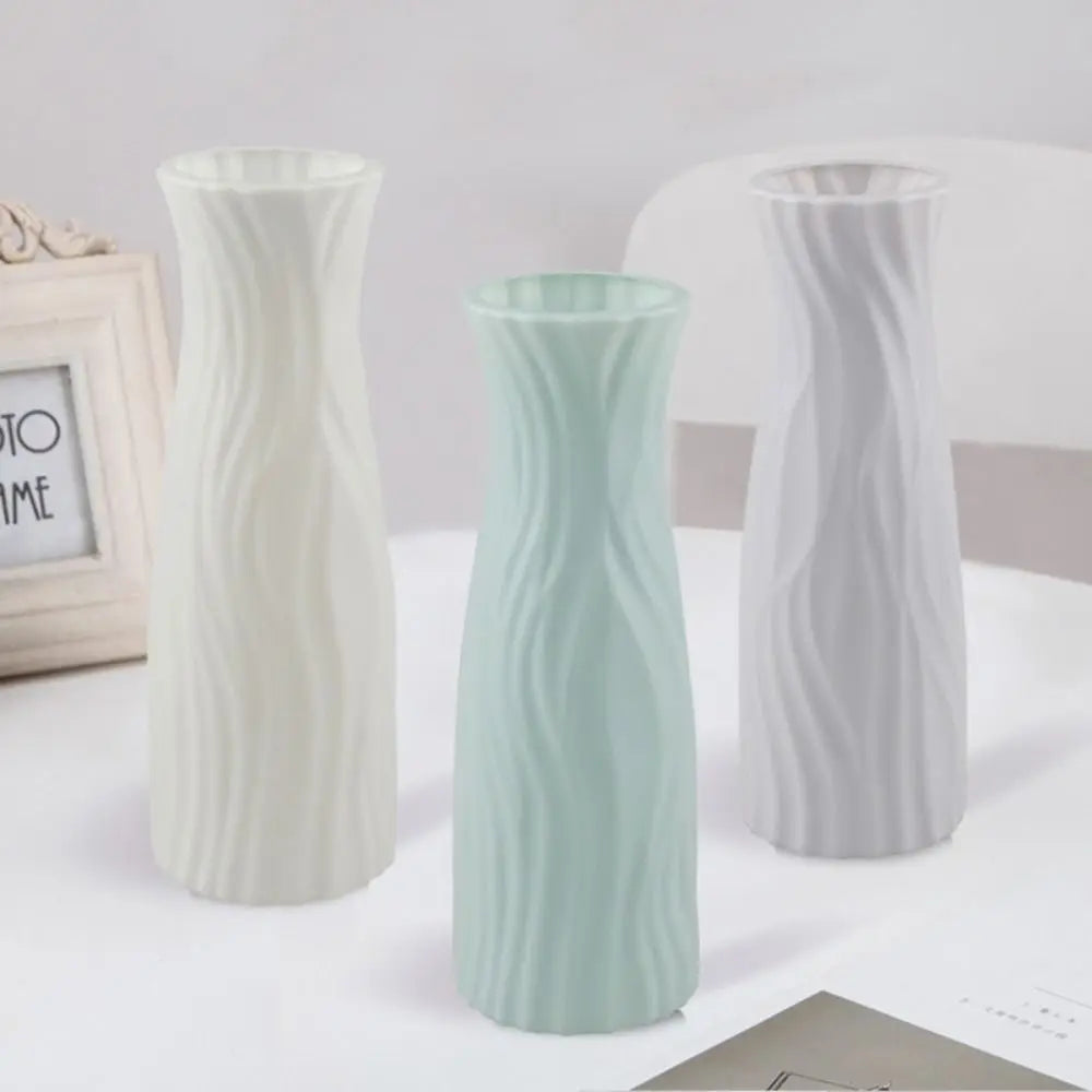 Modern Ceramic-Look Flower Vase — Minimalist Living Room Container