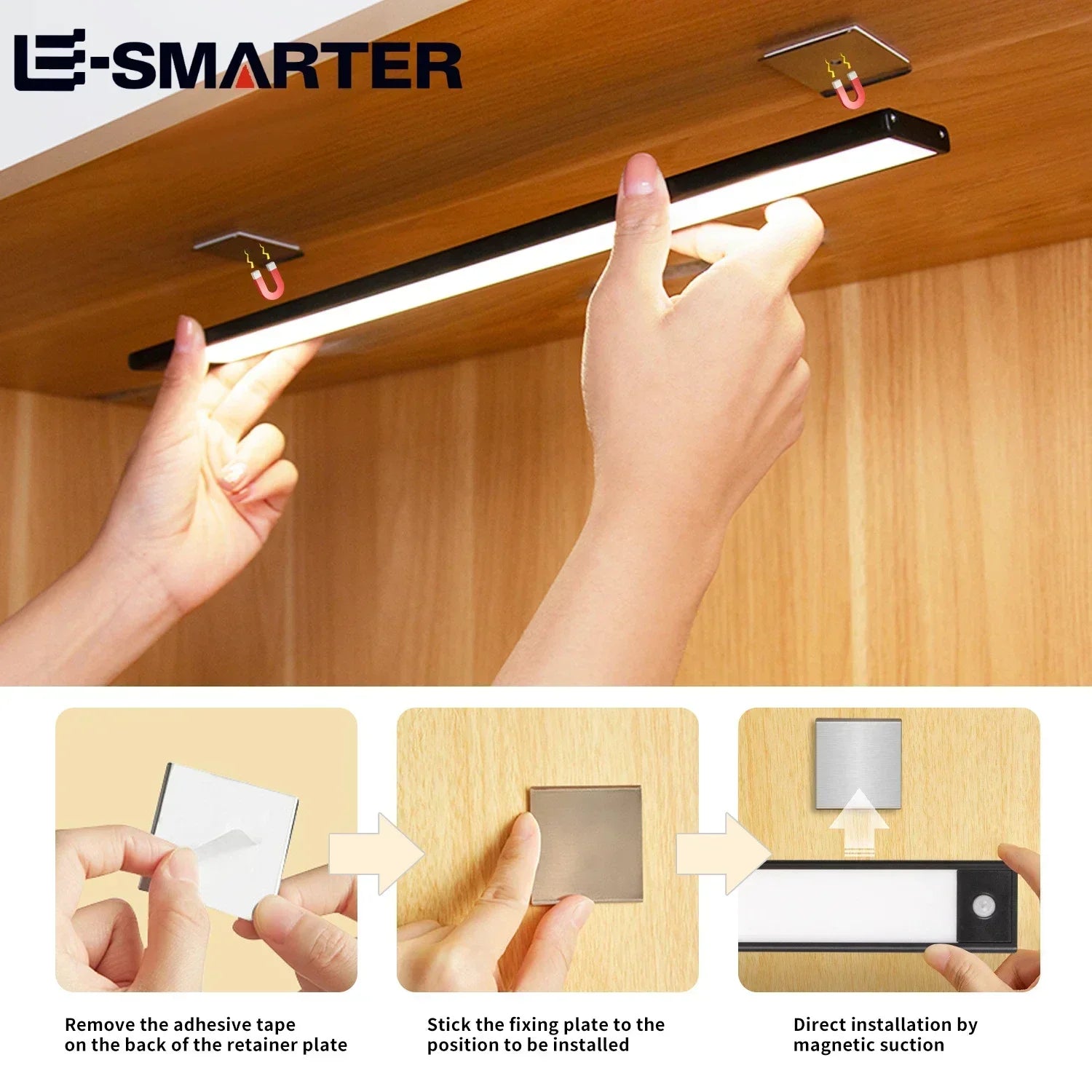 Rechargeable Magnetic Cabinet Light — USB Motion Sensor LED Strip