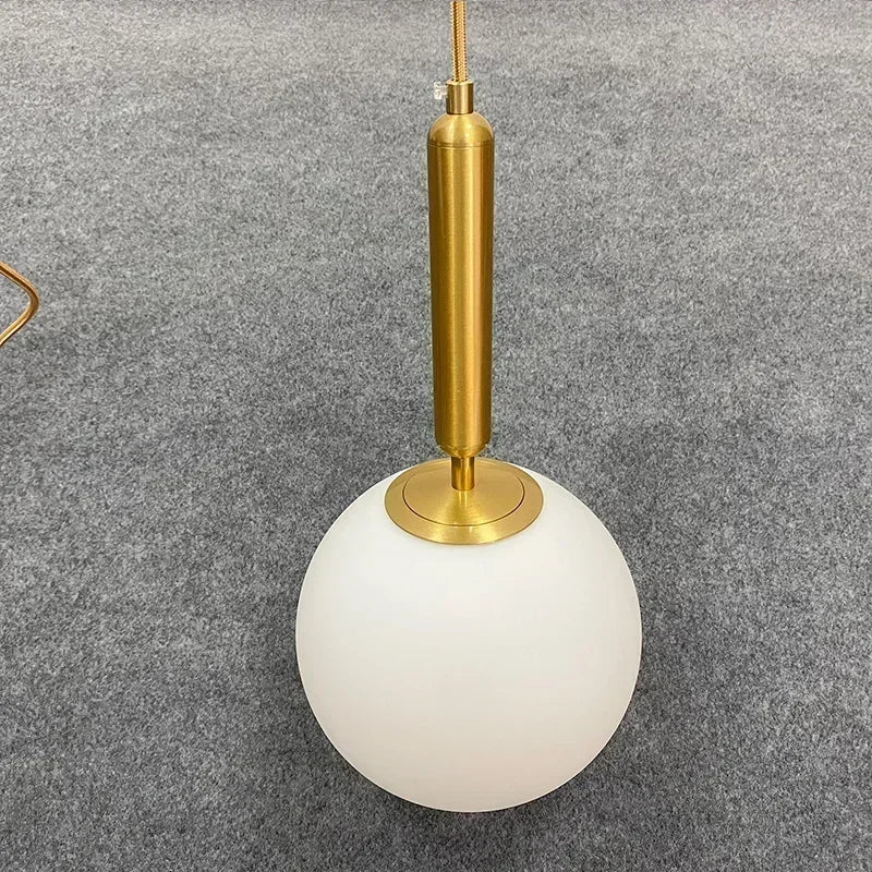 Glass Ball Pendant Light — Frosted Glow Bedside & Kitchen Island Fixture