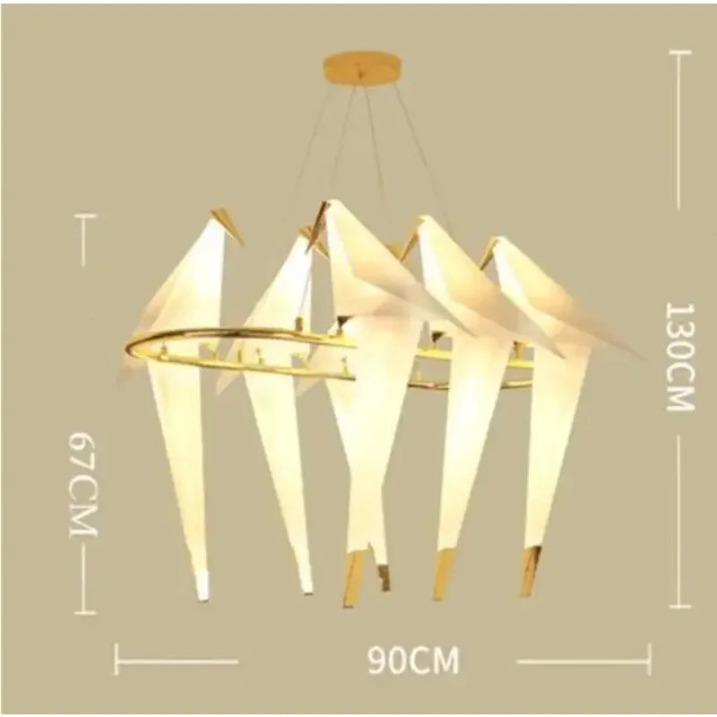 Origami Paper Bird Chandelier — Designer Bird Lamp Collection