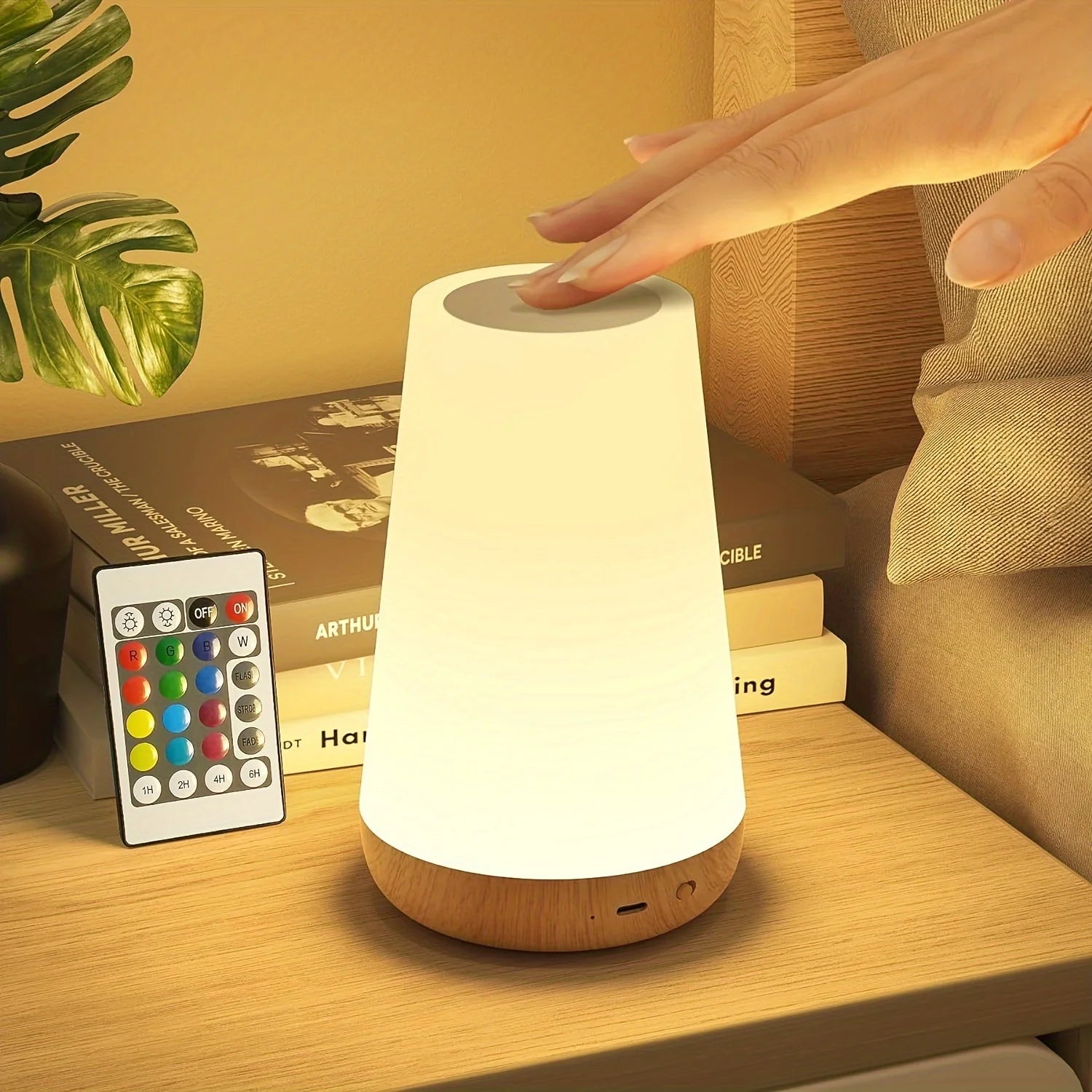 13-Color Rechargeable Night Light — Touch & Remote Dimmable RGB Lamp