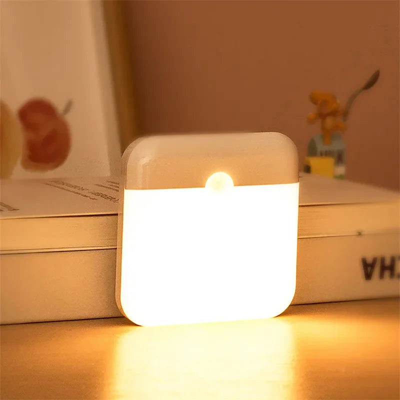 USB Rechargeable Motion Sensor Night Light — Square Wireless Cabinet Lamp