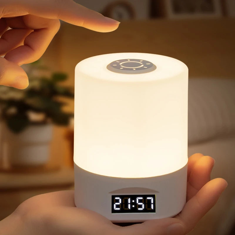 Touch-Control Desk Lamp with Calendar Clock — Dimmable Rechargeable Light