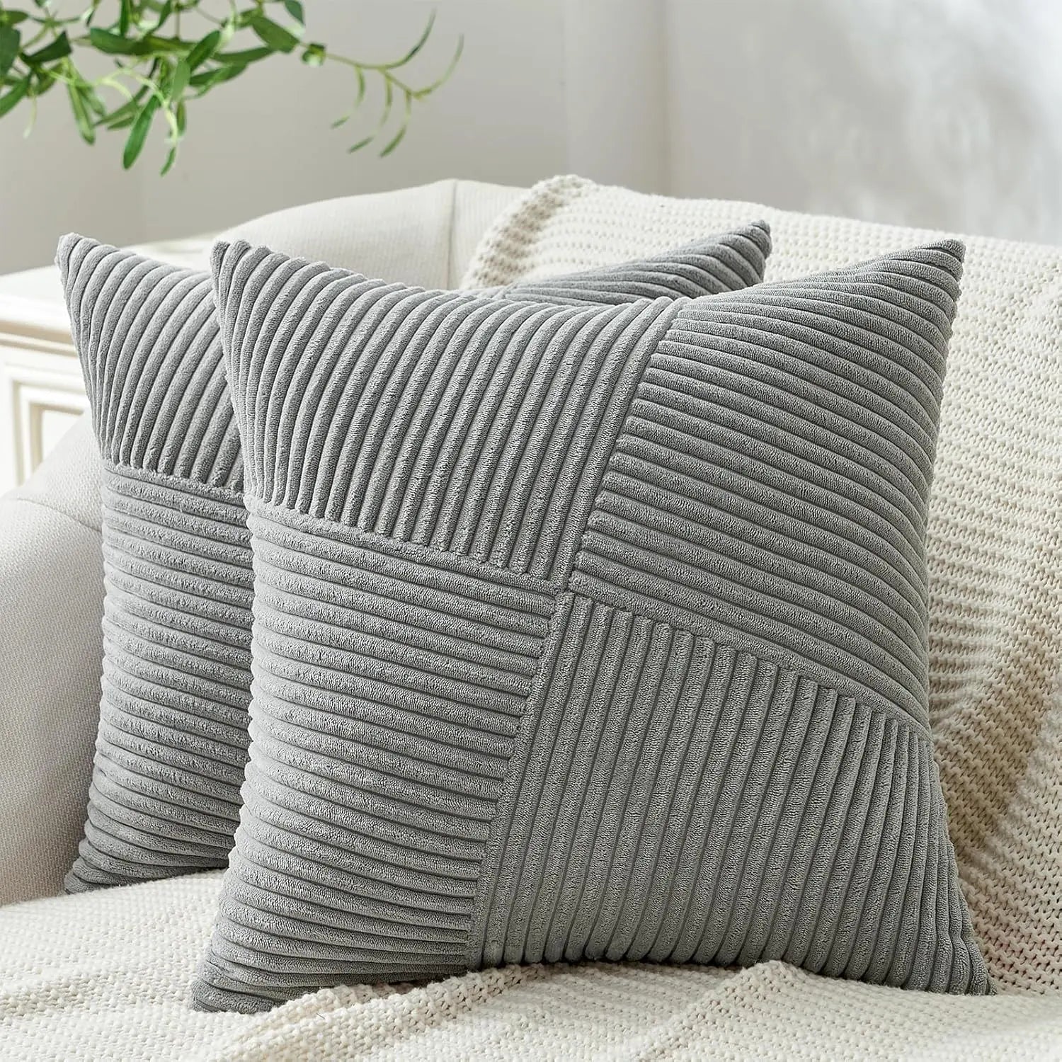 Corduroy Boho Windmill Pillow Cover — Textured Ribbed Cushion Cover
