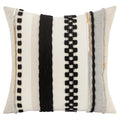 Boho Striped Chenille Pillow Cover — Plush Textured Square Cushion