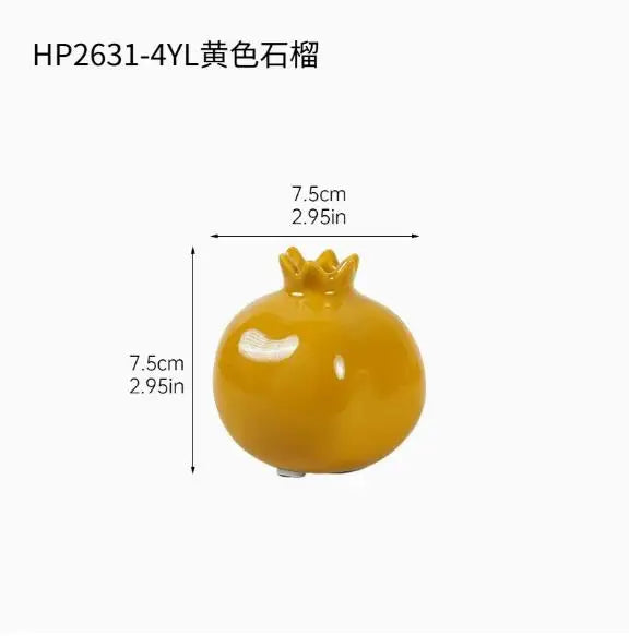 Pomegranate Fruit-Shaped Ceramic Vase — Desktop Hydroponic Flower Pot