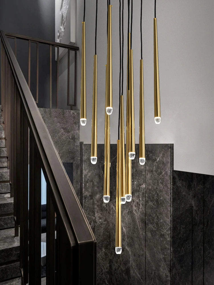 Conical Long Chandelier — Modern Nordic High-Rise Pendant Light