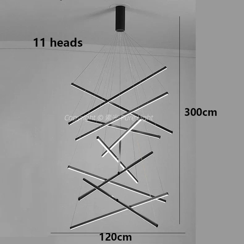 Multi-Head Brushed Steel Chandelier — Dimmable Smart Ceiling Light for Living & Dining Room