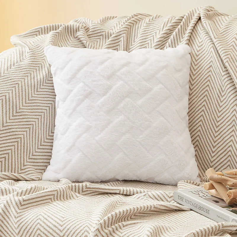 Plush Knit Throw Pillow Cover — Soft Square & Lumbar Cushion Cover
