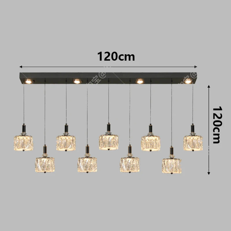 Crystal Restaurant Chandelier — Grand Multi-Head Villa Ceiling Light