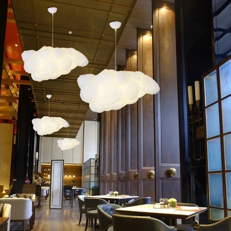 Floating Cloud Pendant Chandelier — Modern White Sculptural Ceiling Light