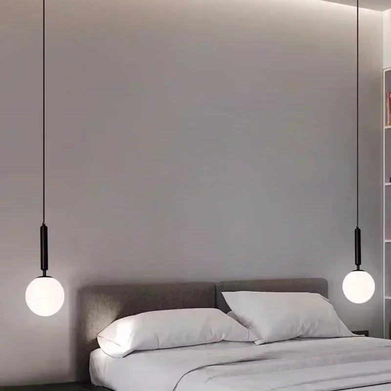 Glass Ball Pendant Light — Frosted Glow Bedside & Kitchen Island Fixture