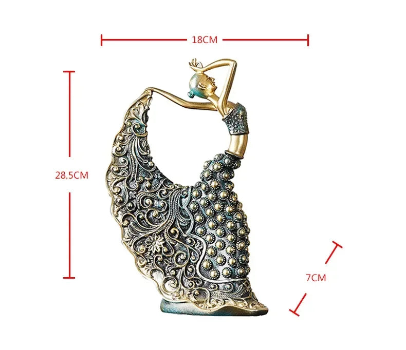 Peacock Dancer Ceramic Sculpture — Luxury Abstract Art Statue