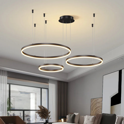 Circular Ring LED Chandelier — Modern Multi-Ring Ceiling Light