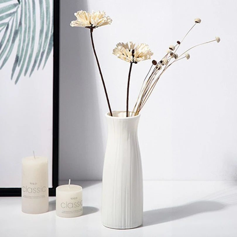 Concise Ceramic-Look Plastic Vase — Event & Bonsai Display Pot