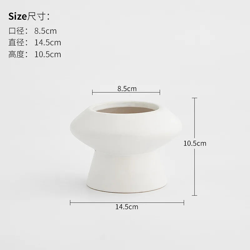 Minimalist Ceramic Vase — Modern Dried Flower Arrangement Vessel