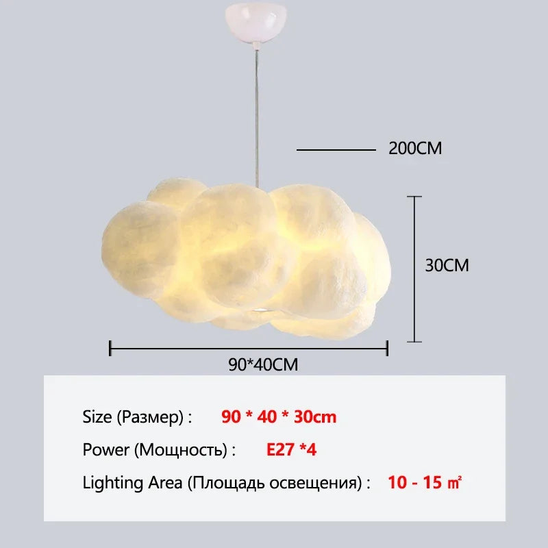 Floating Cloud Pendant Chandelier — Modern White Sculptural Ceiling Light