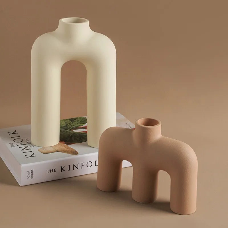 INS Modern Ceramic Art Vase — Sculptural Statement Piece