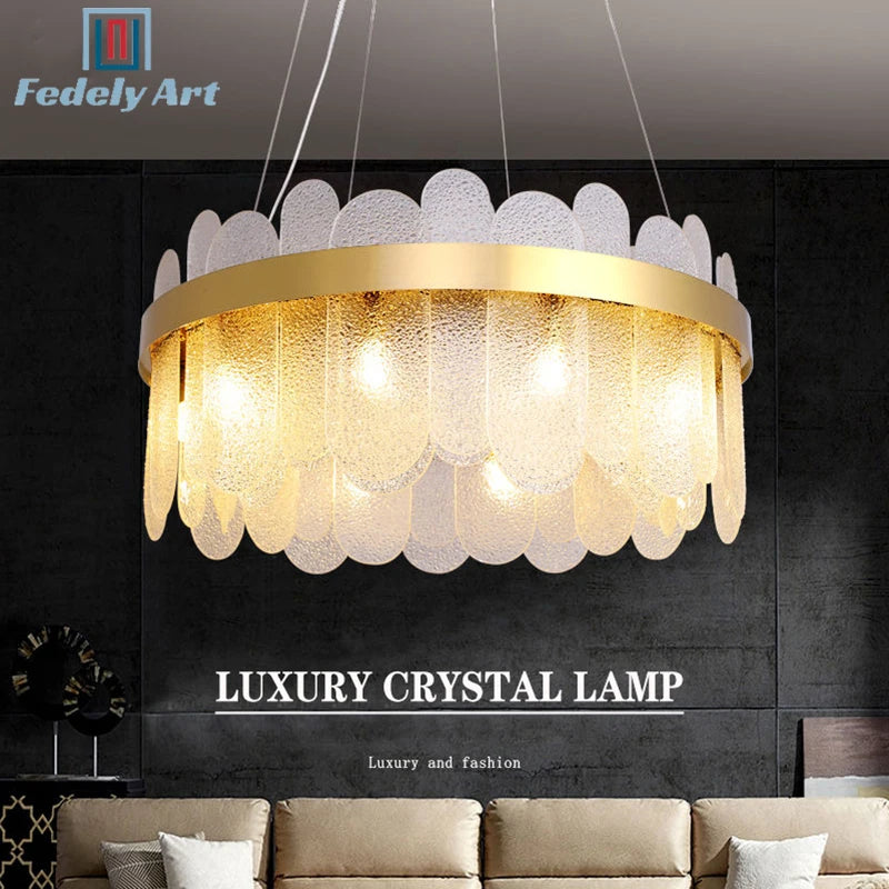 Crystal Ceiling Chandelier — Modern Art Deco Light for Bedroom & Dining Room