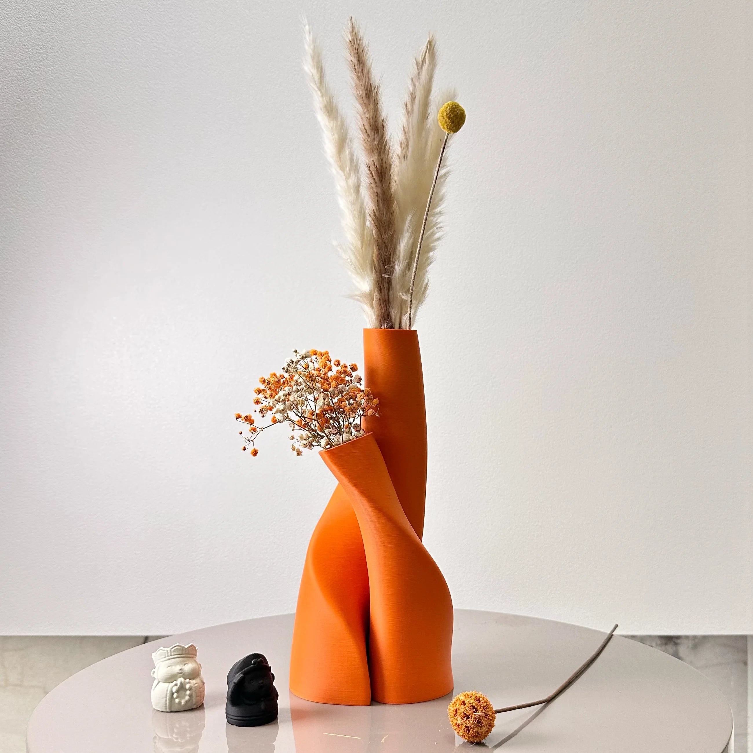 Special-Shaped Double Vase Set (2-Piece) — Sculptural Dried Flower Duo