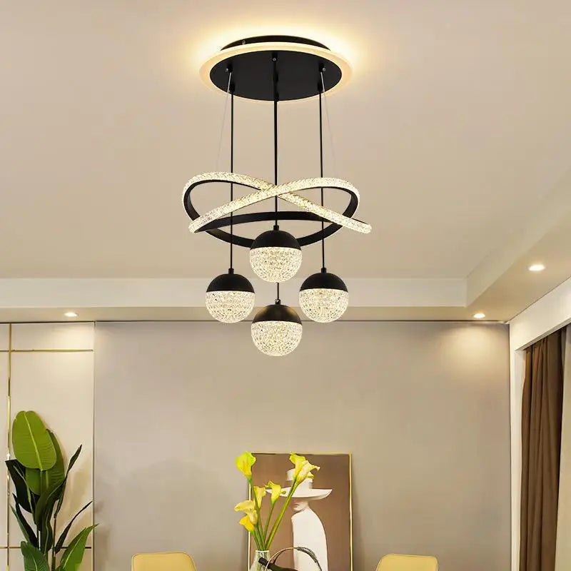 Nordic Tri-Color LED Chandelier — Modern Dining & Living Room Ceiling Light