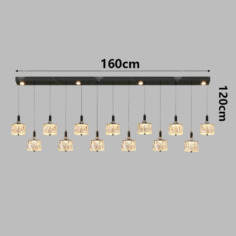 Crystal Restaurant Chandelier — Grand Multi-Head Villa Ceiling Light