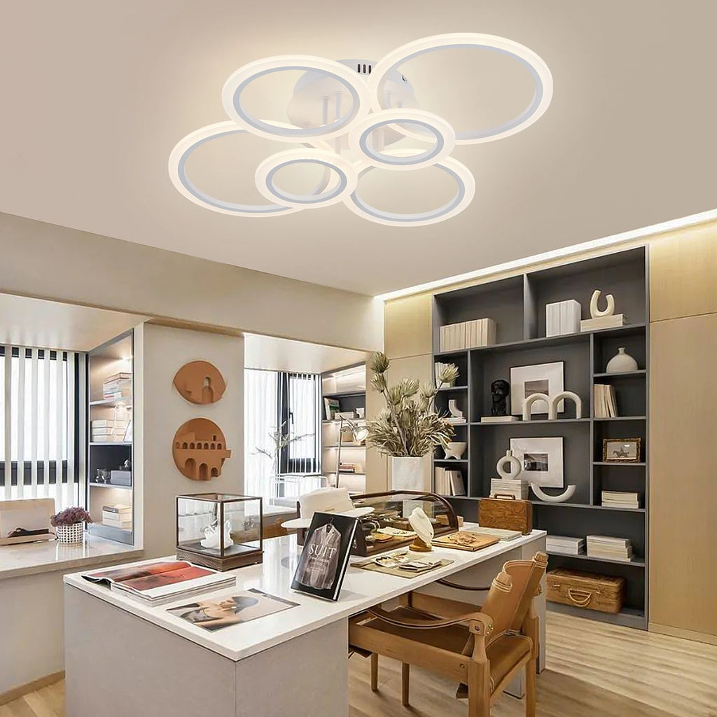 Smart Ring Ceiling Chandelier — App & Remote Controlled LED Light