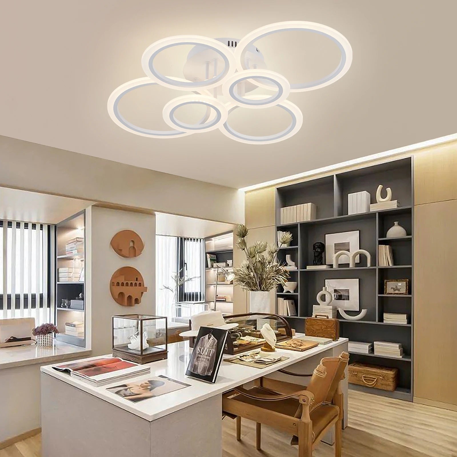 Smart Ring Ceiling Chandelier — App & Remote Controlled LED Light