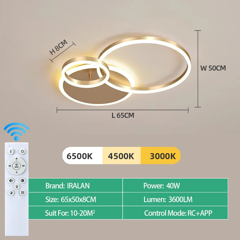 Infinite Dimming Acrylic Chandelier — Modern Multi-Head LED Ceiling Light