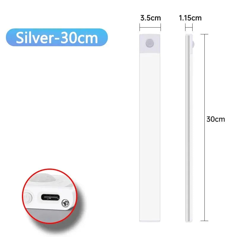 USB-C Rechargeable LED Cabinet Light — Ultra-Thin Motion Sensor Strip