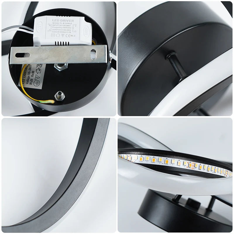 Modern Tri-Color LED Ceiling Light — Surface-Mount Bedroom & Dining Fixture