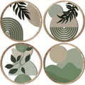 Bohemian Wooden Wall Art Set (4-Piece) — Geometric Nursery & Living Room Decor