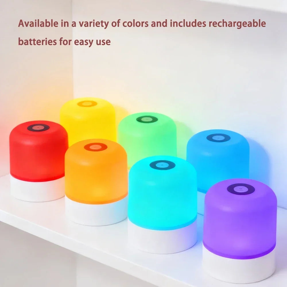 Touchscreen RGB Desk Lamp — Dimmable Rechargeable Bedside Light
