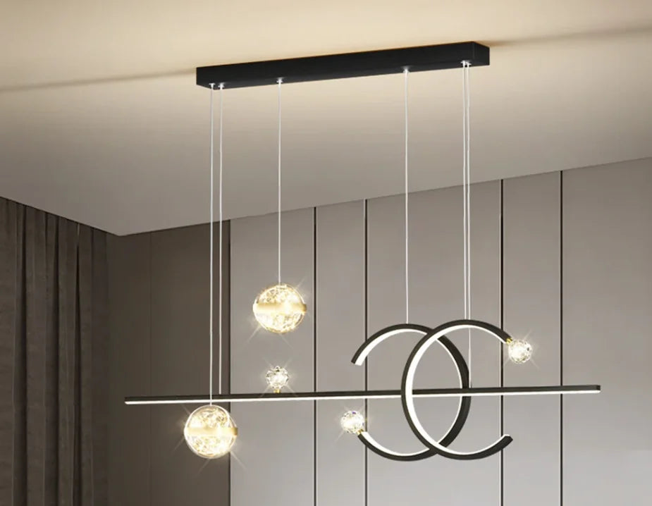 Starry Sky Top Nordic Chandelier — Long Dining Table Pendant Light