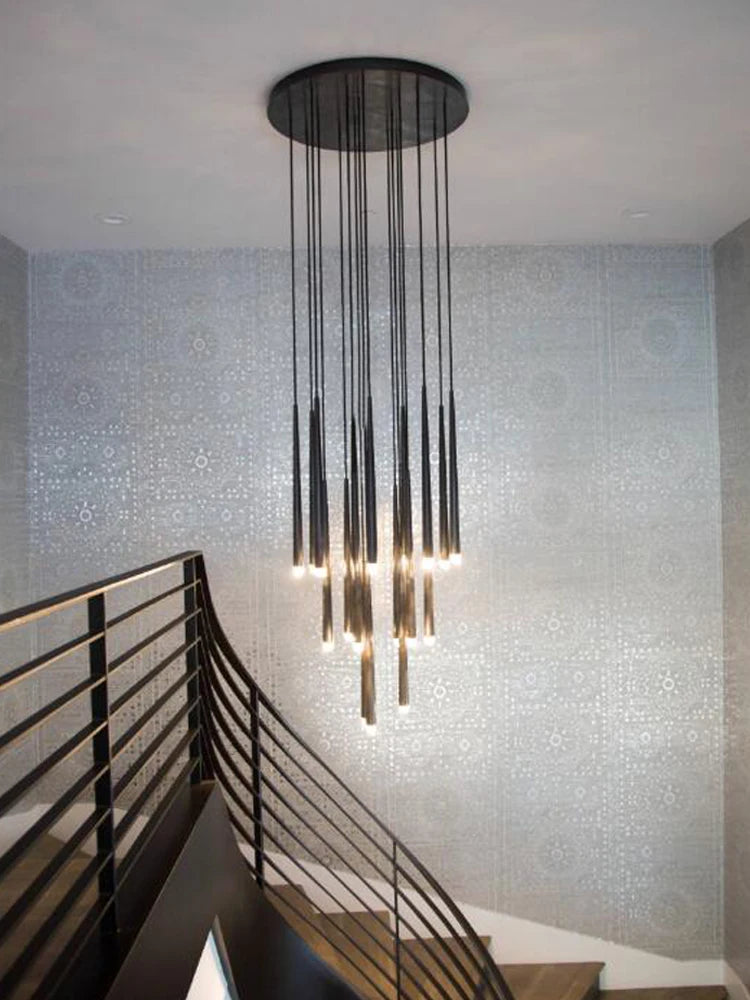 Conical Long Chandelier — Modern Nordic High-Rise Pendant Light