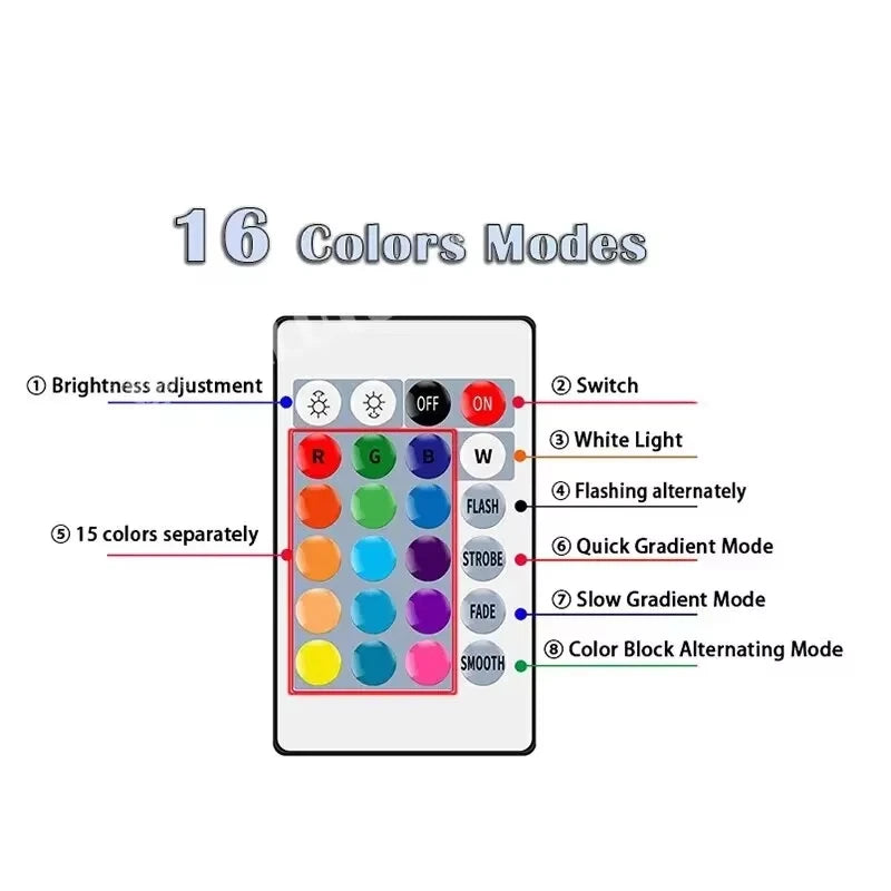 16-Color RGB E27 Smart Bulb — 24-Key Remote Control Atmosphere Light