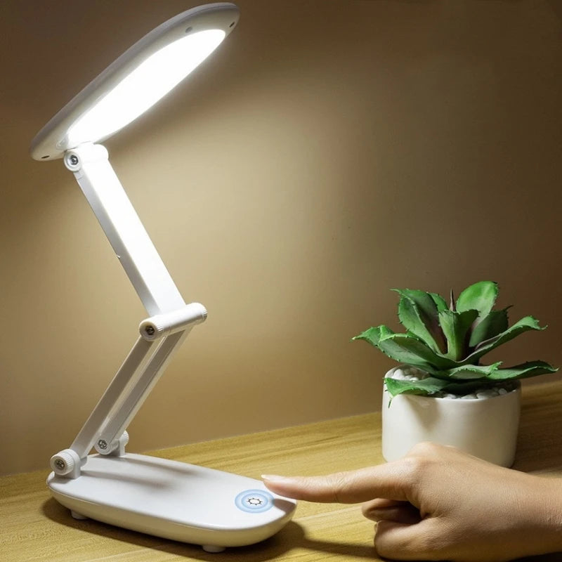Foldable Touch-Control LED Desk Lamp — USB Rechargeable Eye-Care Light