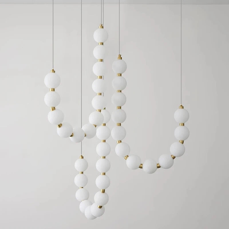 Crystal Ball Cluster Chandelier — Adjustable Villa & Restaurant Pendant Light